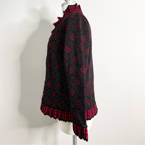 BRENDA FRENCH for FRENCH RACS Ruffle Knit Open Front Cardigan Sweater - Picture 4 of 7